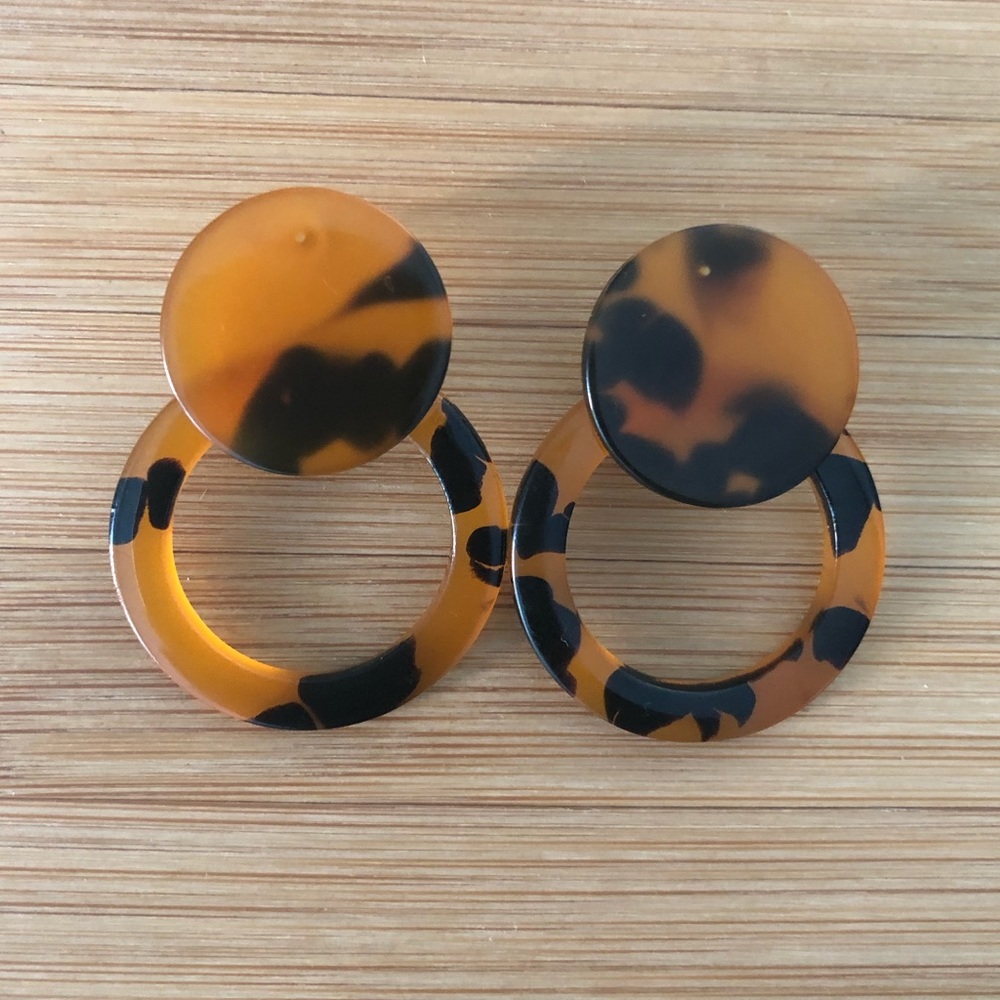Black and brown Tortoise earrings